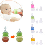 Maxbell 160ML 2-in-1 Baby Silicone Feeding Bottles & Silicone Squeeze Feeder Red