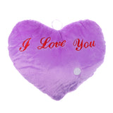 Maxbell Glowing LED Night Light Up Plush Pillow Stuffed Toys Heart Purple