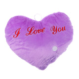 Maxbell Glowing LED Night Light Up Plush Pillow Stuffed Toys Heart Purple