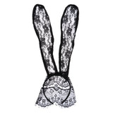 Maxbell Masquerade Party Rabbit Long Ears Headband Lace Mask Veil Black with Veil