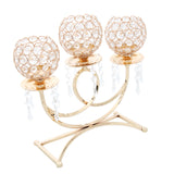 Maxbell Vintage Candle Holder 3-Arm Candelabra Wedding Centerpieces Gold