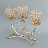 Maxbell Vintage Candle Holder 3-Arm Candelabra Wedding Centerpieces Gold