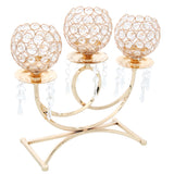 Maxbell Vintage Candle Holder 3-Arm Candelabra Wedding Centerpieces Gold