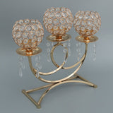 Maxbell Vintage Candle Holder 3-Arm Candelabra Wedding Centerpieces Gold