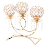 Maxbell Vintage Candle Holder 3-Arm Candelabra Wedding Centerpieces Gold