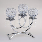 Maxbell Vintage Candle Holder 3-Arm Candelabra Wedding Centerpieces Silver