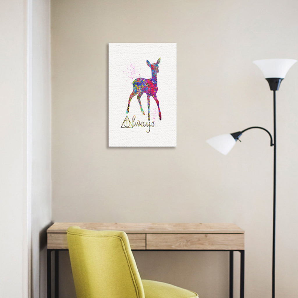 Maxbell Nordic Style Elk Family Canvas Oil Painting Picture Wall Art Hanging Decor  Small Elk S
