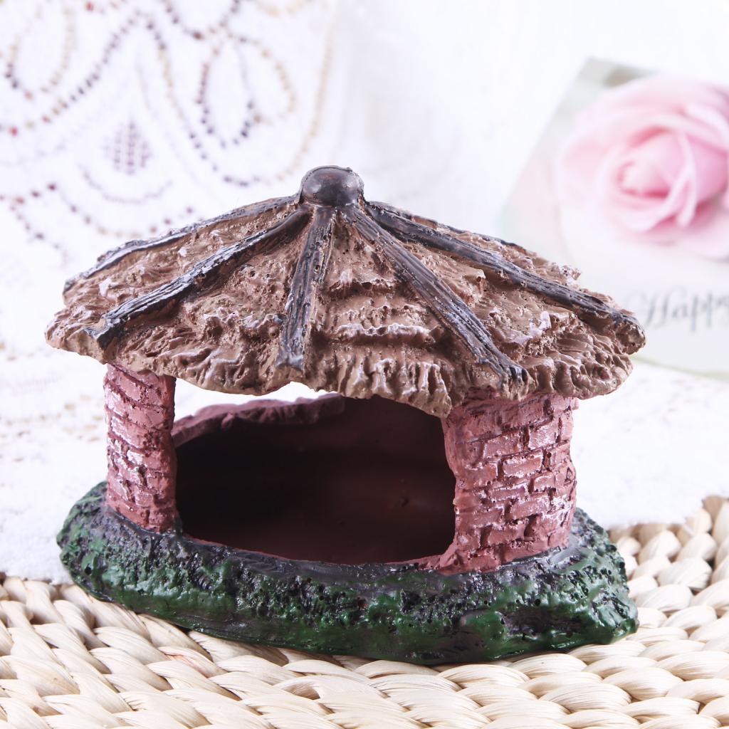 Maxbell Resin Aquarium Decorations Fish Tank Reptile Terrarium Ornament House