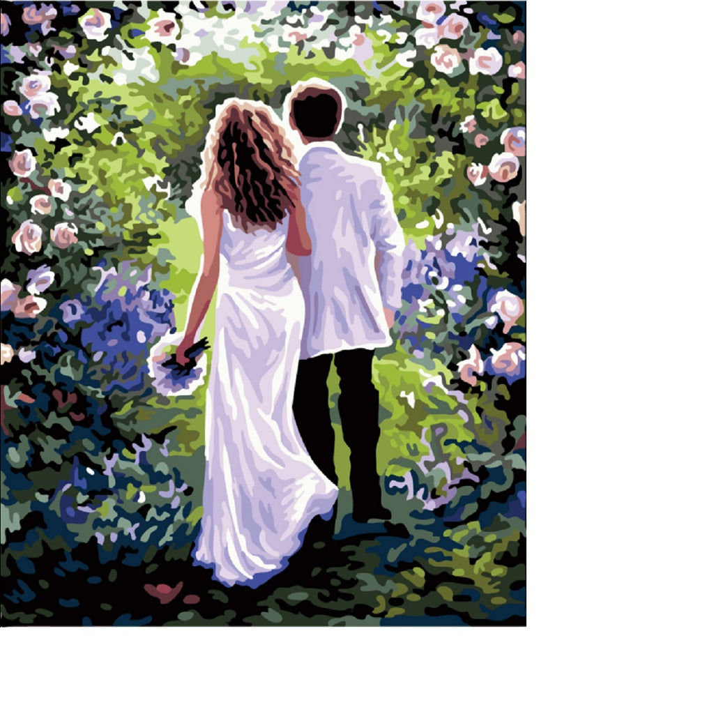 Maxbell Oil Painting on Canvas Paint by Number Kits Romantic Couple