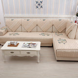 Maxbell Creative Embroidered Sofa Cushion Cotton Sofa Mat Pad 90x90cm Beige