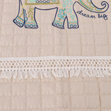 Maxbell Creative Embroidered Sofa Cushion Cotton Sofa Mat Pad 90x90cm Beige