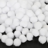 Maxbell 1 Pack Vibrant Colours Fluffy Small Craft Pompoms White