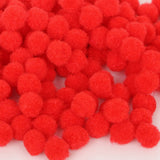 Maxbell 1 Pack Vibrant Colours Fluffy Small Craft Pompoms Red