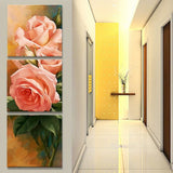 Maxbell 3 Panels Rose Flower Canvas Painting Prints Picture Wall Art Decor 30x30cm