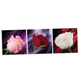 Maxbell 3 Panel Romantic Rose Canvas Wall Art Picture Canvas Print for Home Decor XL