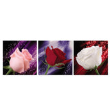 Maxbell 3 Panel Romantic Rose Canvas Wall Art Picture Canvas Print for Home Decor XL