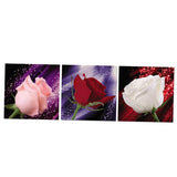 Maxbell 3 Panel Romantic Rose Canvas Wall Art Picture Canvas Print for Home Decor XL