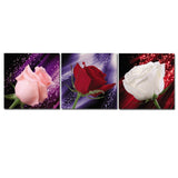 Maxbell 3 Panel Romantic Rose Canvas Wall Art Picture Canvas Print for Home Decor XL