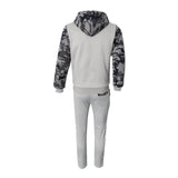 Maxbell Men Thickened Hoodie Warm Zip-Front Sport Winter Tracksuit 4XL Light Gray