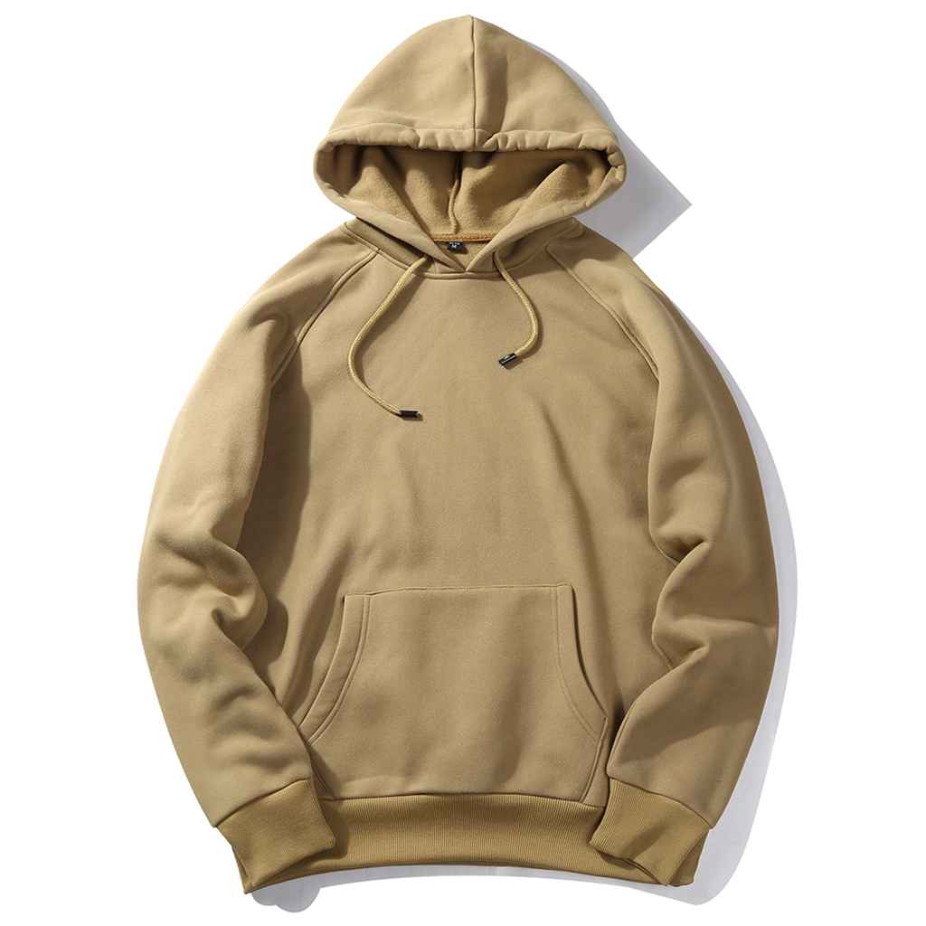 Maxbell Mens Classic Hooded Sweatshirt Hoodie Jumper Sweat Top Plus Size M Khaki