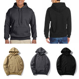Maxbell Mens Classic Hooded Sweatshirt Hoodie Jumper Sweat Top Plus Size M Khaki