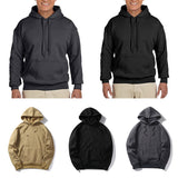 Maxbell Mens Classic Hooded Sweatshirt Hoodie Jumper Sweat Top Plus Size M Khaki