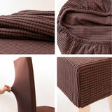 Maxbell Polar Fleece Stretch Dining Room Chair Cover Slipcover Protector Brown