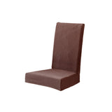 Maxbell Polar Fleece Stretch Dining Room Chair Cover Slipcover Protector Brown