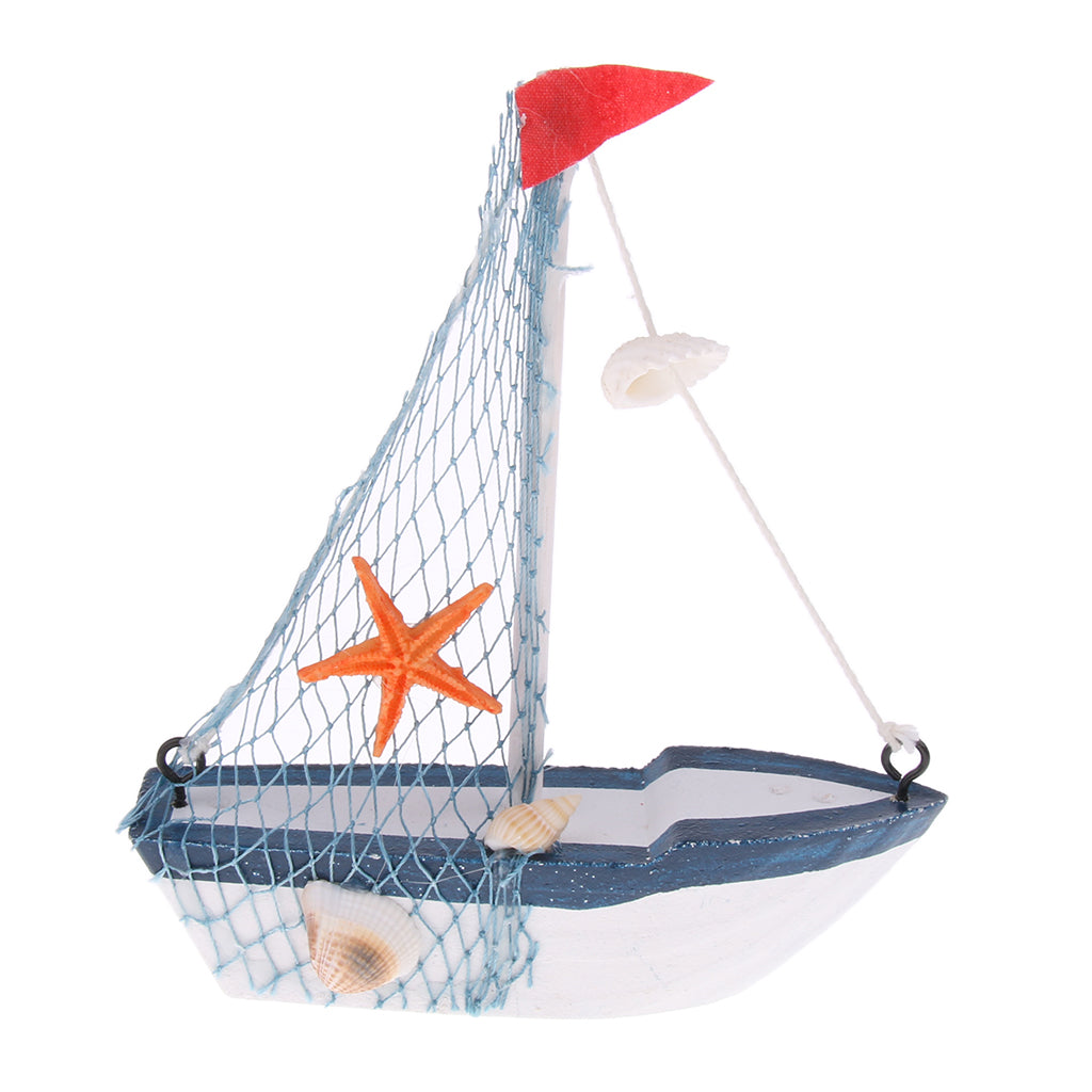 Maxbell Retro Wooden Mediterranean Style Mini Sailing Boat Model Nautical Decor #3