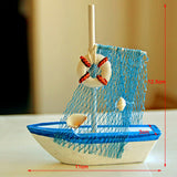 Maxbell Retro Wooden Mediterranean Style Mini Sailing Boat Model Nautical Decor #2