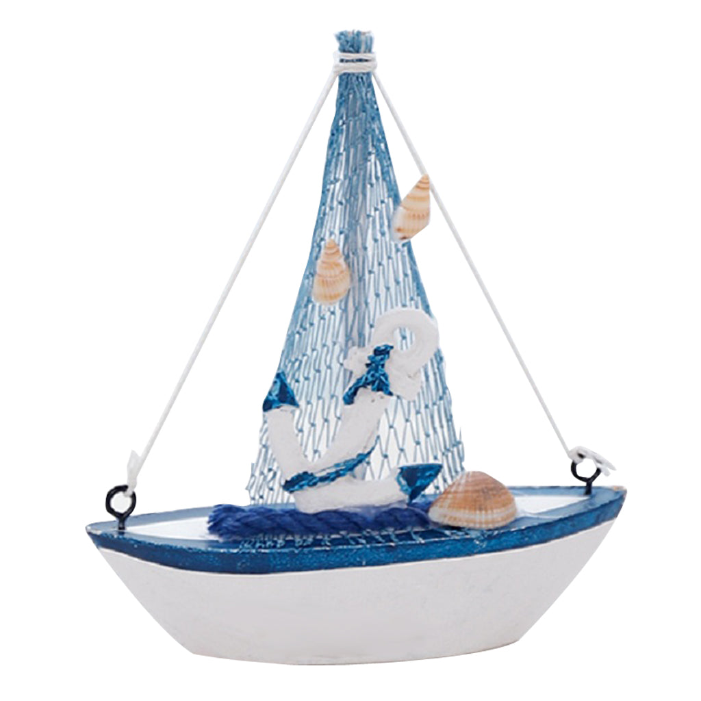 Maxbell Retro Wooden Mediterranean Style Mini Sailing Boat Model Nautical Decor #6