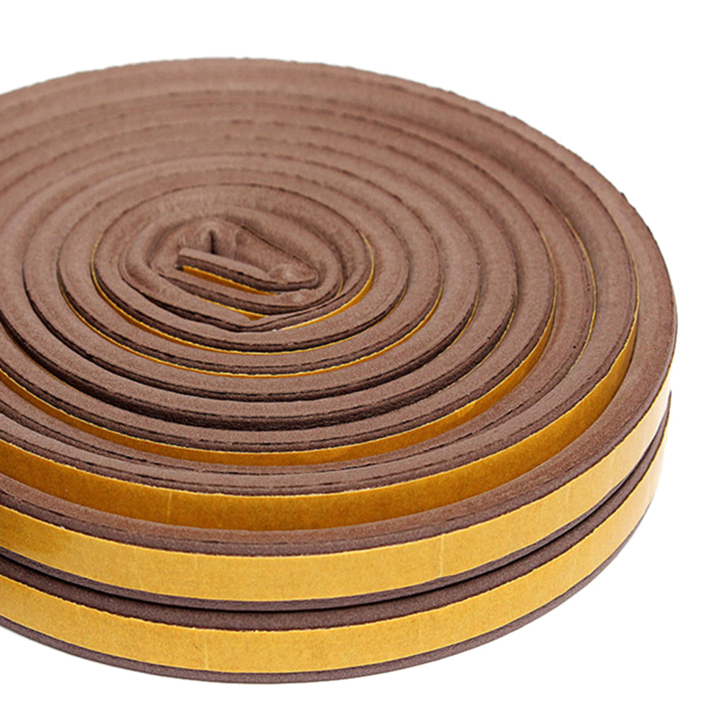 Maxbell 5m Foam Self Adhesive Window Door Excluder Seal Strip Tape P 9x5.5mm Brown