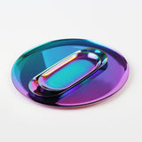 Maxbell Nordic Style Round Stainless Steel Storage Tray Disk Fruit Plate Gradient
