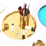 Maxbell Nordic Style Round Stainless Steel Storage Tray Disk Fruit Plate Gold