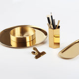 Maxbell Nordic Style Round Stainless Steel Storage Tray Disk Fruit Plate Gold