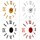 Maxbell 3D Wall Clock Roma Numerals Decoration Clock Golden