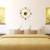 Maxbell 3D Wall Clock Roma Numerals Decoration Clock Golden