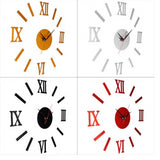 Maxbell 3D Wall Clock Roma Numerals Decoration Clock Golden