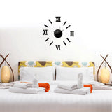 Maxbell 3D Wall Clock Roma Numerals Decoration Clock Black