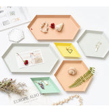 Maxbell Colorful Polygonal Metal Desktop Combination Storage Tray Plate M Apricot