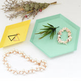 Maxbell Colorful Polygonal Metal Desktop Combination Storage Tray Plate M Apricot
