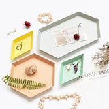 Maxbell Colorful Polygonal Metal Desktop Combination Storage Tray Plate M Apricot