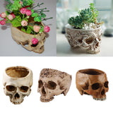 Maxbell Human Skull Head Design Flower Pot Planter Container Replica Home Deco White