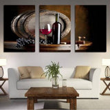 Maxbell 3 Panels Canvas Decor Wall Art Painting Picture Home Decor Red Wine 40x60cm