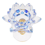 Maxbell Crystal Lotus Flower Candle Holder Tealight Home Feng Shui Decor Blue