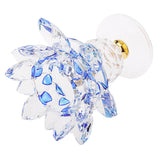 Maxbell Crystal Lotus Flower Candle Holder Tealight Home Feng Shui Decor Blue