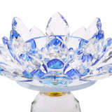 Maxbell Crystal Lotus Flower Candle Holder Tealight Home Feng Shui Decor Blue