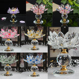 Maxbell Crystal Lotus Flower Candle Holder Tealight Home Feng Shui Decor White