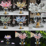 Maxbell Crystal Lotus Flower Candle Holder Tealight Home Feng Shui Decor White