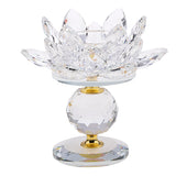 Maxbell Crystal Lotus Flower Candle Holder Tealight Home Feng Shui Decor White